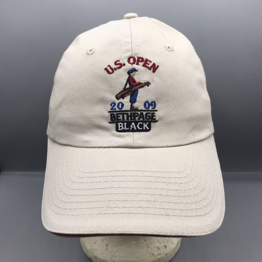 US Open 2009 Bethpage Black Hat Adjustable Twill Khaki USGA Member Cap Golf Logo
